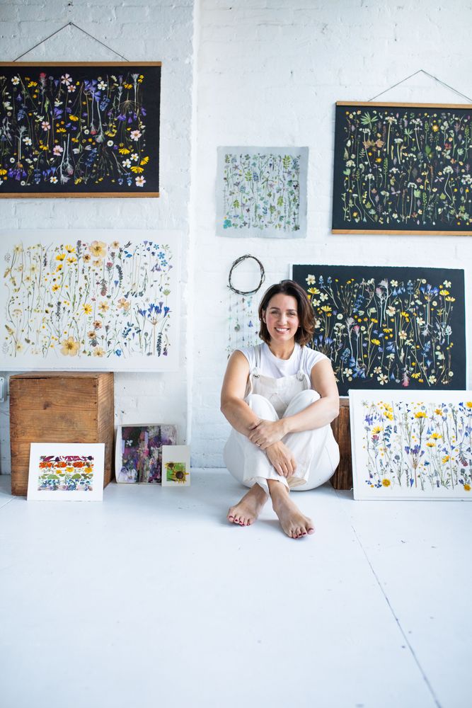 pressed flower wedding artwork