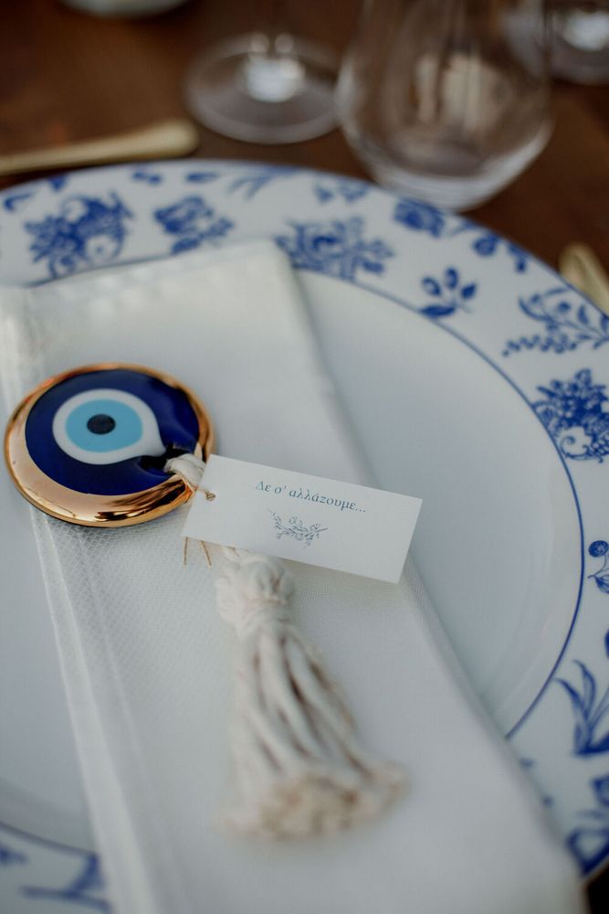 Evil eye wedding place name wedding favour 
