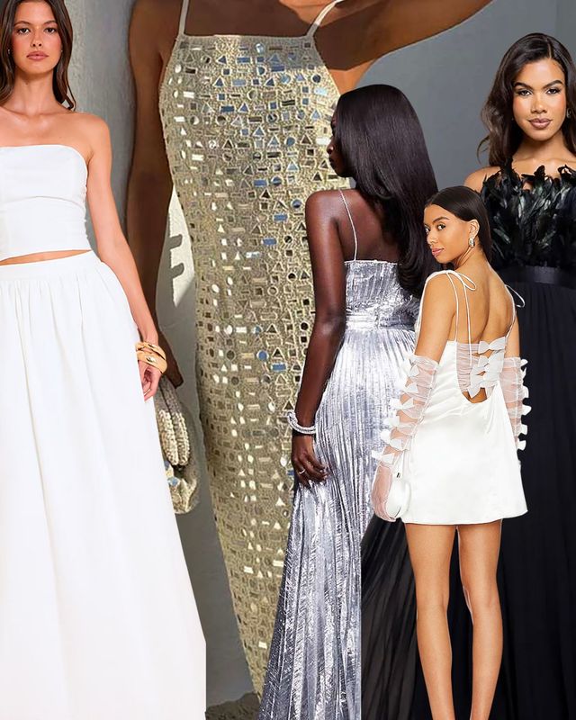 Collage of the best alternative wedding dresses for non-traditional brides to shop online