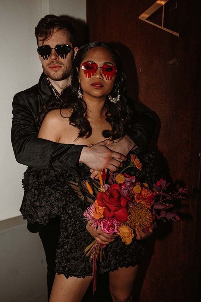 Black mini alternative wedding dress idea